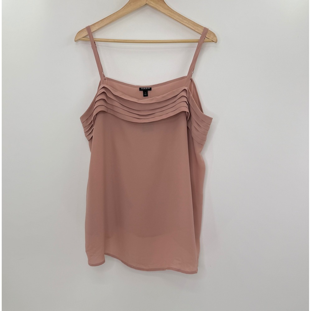 NWT Torrid Plus Size Dusty Quartz Sleeveless‎ Pleated Cami Tank Top Sz 1x FLAWS